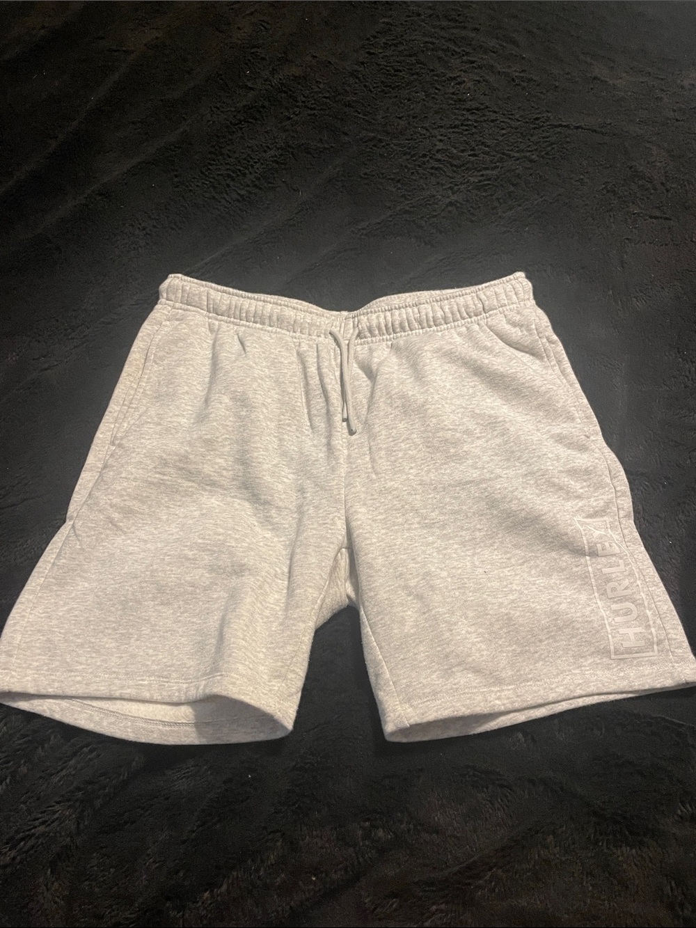 Hurley Light Gray Athletic Drawstring Shorts